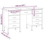 Work Cabinet with Drawer with Lock 3 pcs Black 150 x 55 x 85 cm
