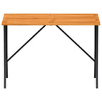 Garden Table with Acacia Wood Top Black 105x75x72 cm Poly Rattan