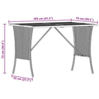 Garden Table with Acacia Wood Top Grey 105x75x72 cm Poly Rattan