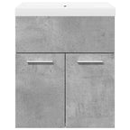 2 Piece Bathroom Furniture Set Concrete Grey Engineered Wood