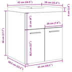 2 Piece Bathroom Furniture Set Concrete Grey Engineered Wood