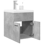 2 Piece Bathroom Furniture Set Concrete Grey Engineered Wood