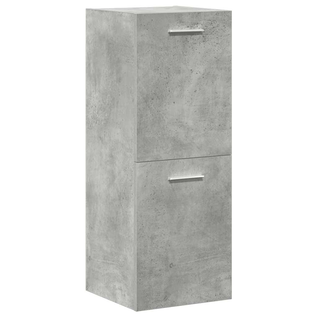 4 Piece Bathroom Furniture Set Concrete Grey Engineered Wood