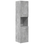 4 Piece Bathroom Furniture Set Concrete Grey Engineered Wood