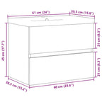 2 Piece Bathroom Furniture Set Concrete Grey Engineered Wood