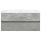 2 Piece Bathroom Furniture Set Concrete Grey Engineered Wood