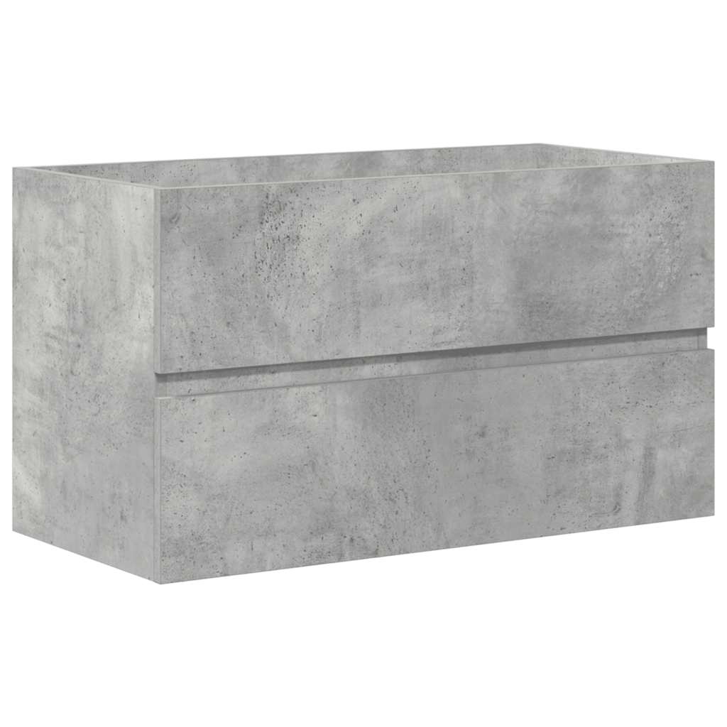 2 Piece Bathroom Furniture Set Concrete Grey Engineered Wood