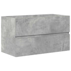 2 Piece Bathroom Furniture Set Concrete Grey Engineered Wood