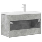 2 Piece Bathroom Furniture Set Concrete Grey Engineered Wood