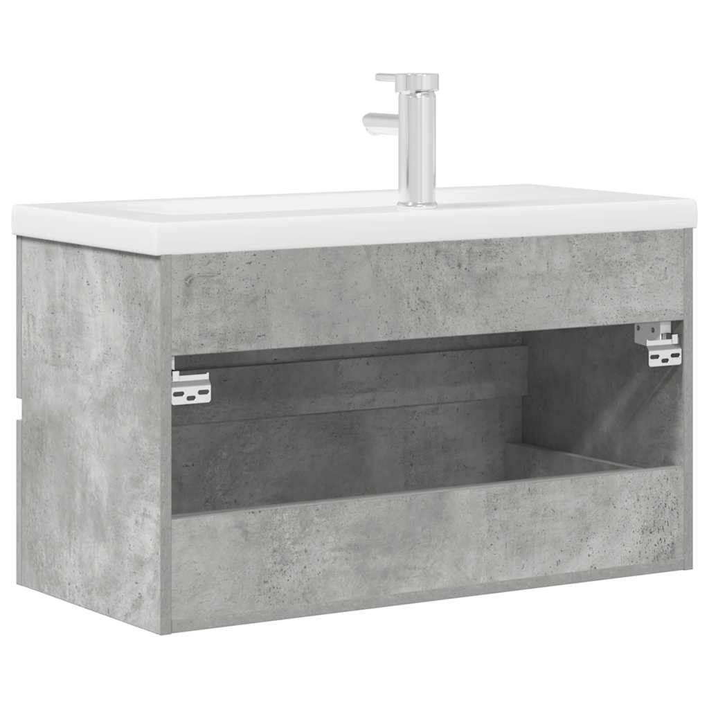 2 Piece Bathroom Furniture Set Concrete Grey Engineered Wood