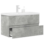 2 Piece Bathroom Furniture Set Concrete Grey Engineered Wood