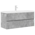 2 Piece Bathroom Furniture Set Concrete Grey Engineered Wood