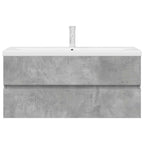 2 Piece Bathroom Furniture Set Concrete Grey Engineered Wood