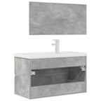 3 Piece Bathroom Furniture Set Concrete Grey Engineered Wood