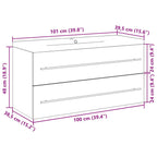 2 Piece Bathroom Furniture Set Concrete Grey Engineered Wood