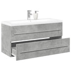 2 Piece Bathroom Furniture Set Concrete Grey Engineered Wood