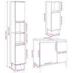 3 Piece Bathroom Furniture Set Concrete Grey Engineered Wood