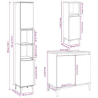 3 Piece Bathroom Furniture Set Concrete Grey Engineered Wood