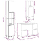 3 Piece Bathroom Furniture Set Concrete Grey Engineered Wood