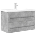 2 Piece Bathroom Furniture Set Concrete Grey Engineered Wood