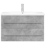 2 Piece Bathroom Furniture Set Concrete Grey Engineered Wood