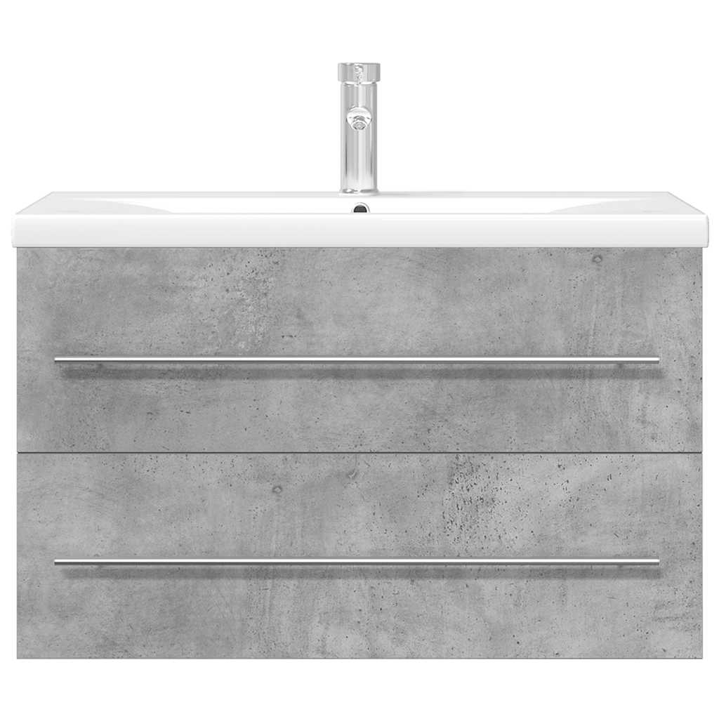 2 Piece Bathroom Furniture Set Concrete Grey Engineered Wood