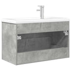 2 Piece Bathroom Furniture Set Concrete Grey Engineered Wood