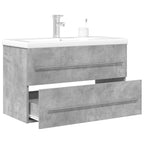 2 Piece Bathroom Furniture Set Concrete Grey Engineered Wood