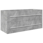 2 Piece Bathroom Furniture Set Concrete Grey Engineered Wood