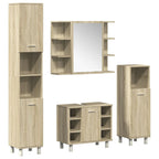 4 Piece Bathroom Furniture set Sonoma Oak Engineered Wood