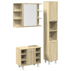 3 Piece Bathroom Furniture set Sonoma Oak Engineered Wood