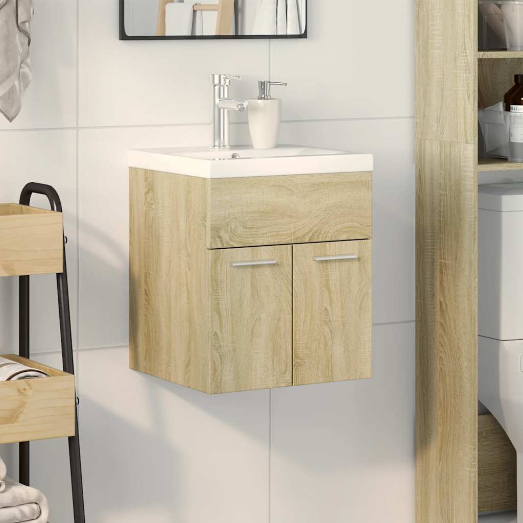 2 Piece Bathroom Furniture Set Sonoma Oak Engineered Wood