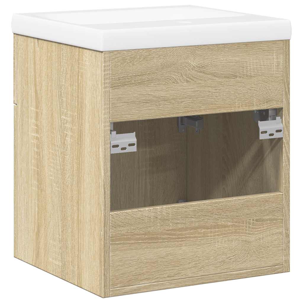 2 Piece Bathroom Furniture Set Sonoma Oak Engineered Wood