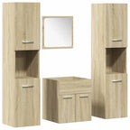 4 Piece Bathroom Furniture Set Sonoma Oak Engineered Wood