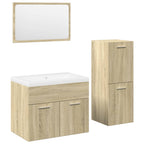 4 Piece Bathroom Furniture Set Sonoma Oak Engineered Wood