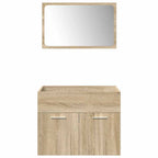 4 Piece Bathroom Furniture Set Sonoma Oak Engineered Wood