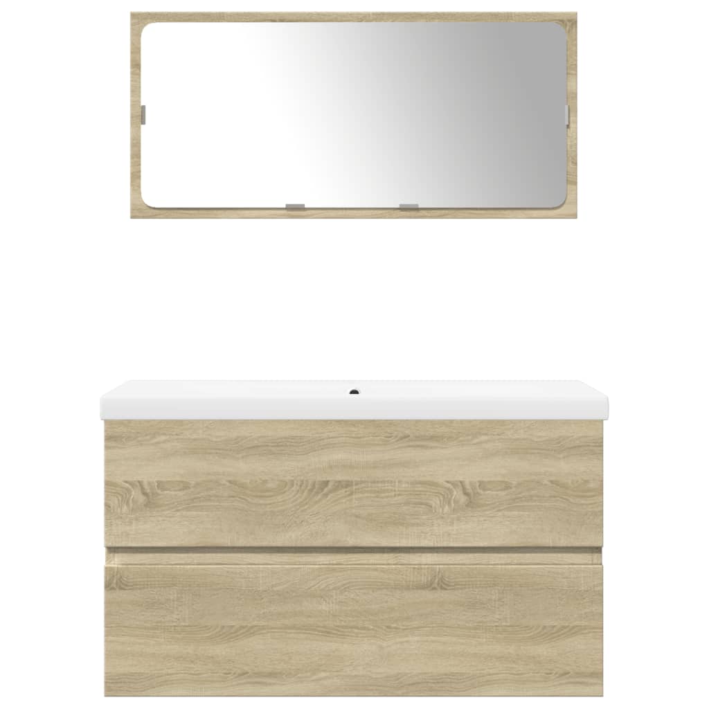 3 Piece Bathroom Furniture Set Sonoma Oak Engineered Wood