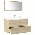 3 Piece Bathroom Furniture Set Sonoma Oak Engineered Wood