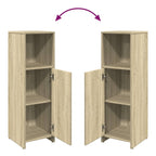 4 Piece Bathroom Furniture Set Sonoma Oak Engineered Wood