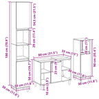 3 Piece Bathroom Furniture Set Sonoma Oak Engineered Wood