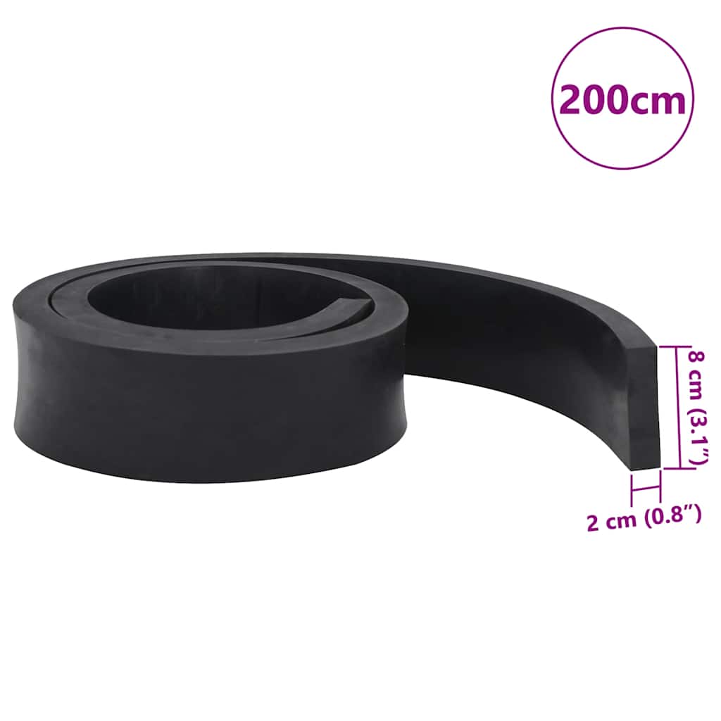 Rubber Edge for Snow Plow Black 200x8x2 cm
