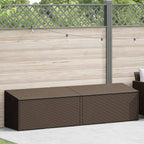 Garden Storage Box Brown 220x50x58 cm Poly Rattan