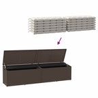 Garden Storage Box Brown 220x50x58 cm Poly Rattan