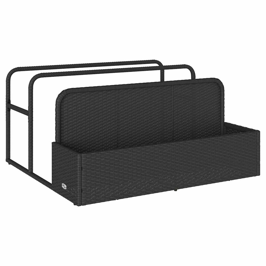 Poolside Float Storage Black 110x100x57 cm Poly Rattan