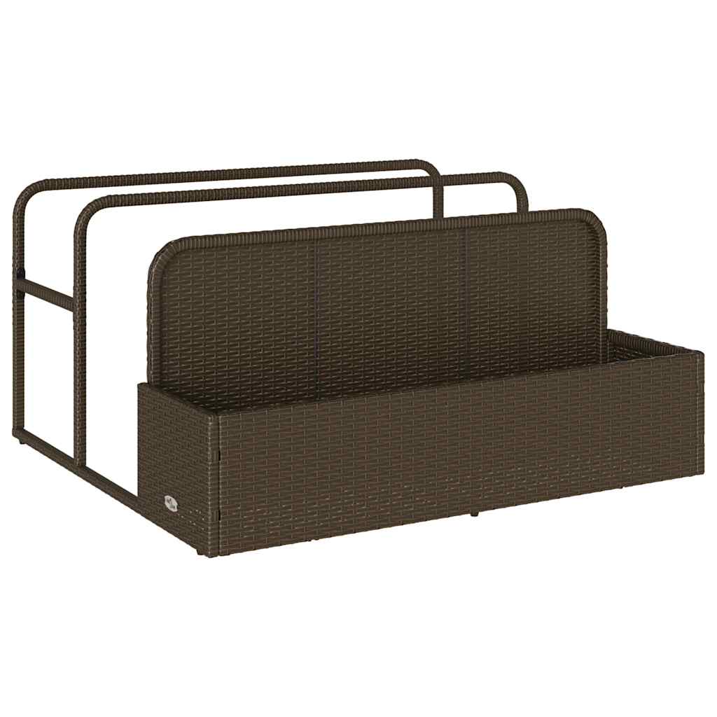 Poolside Float Storage Brown 110x100x57 cm Poly Rattan