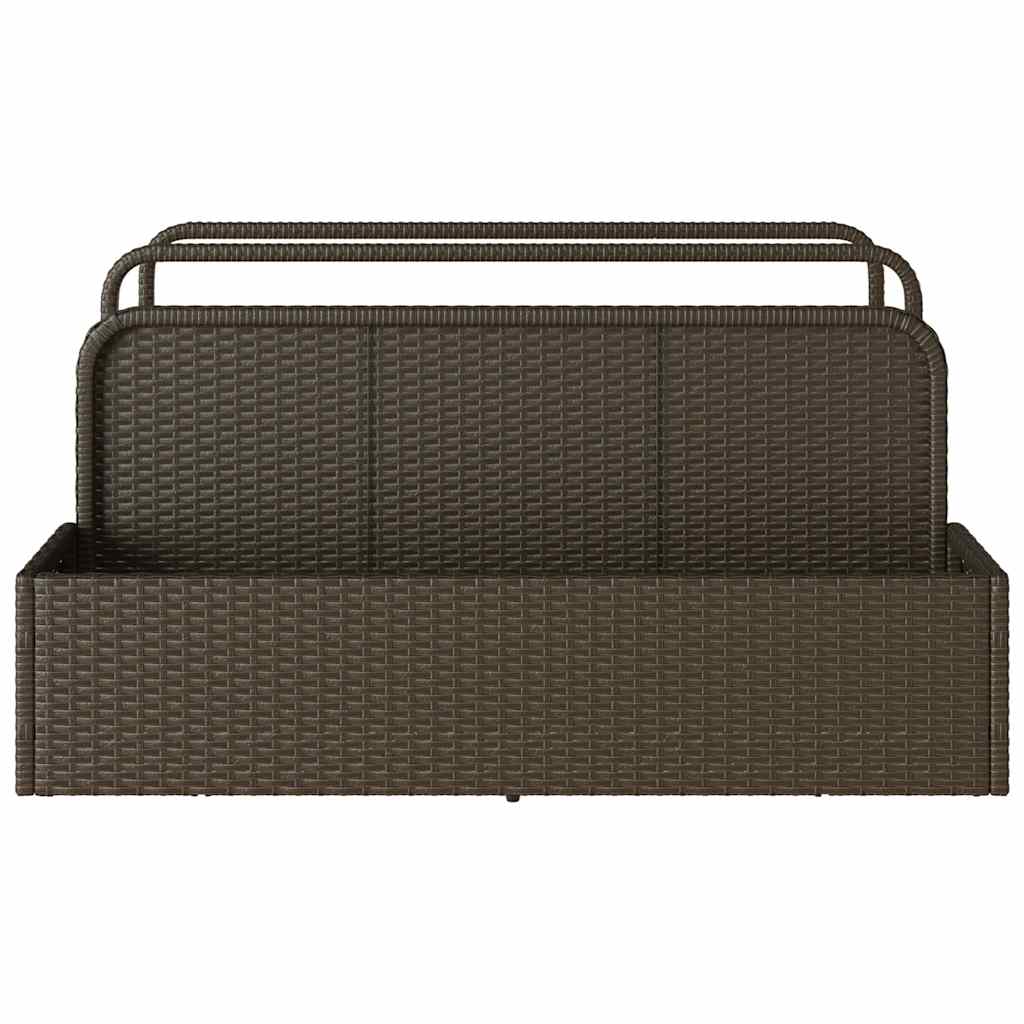Poolside Float Storage Brown 110x100x57 cm Poly Rattan