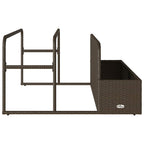 Poolside Float Storage Brown 110x100x57 cm Poly Rattan
