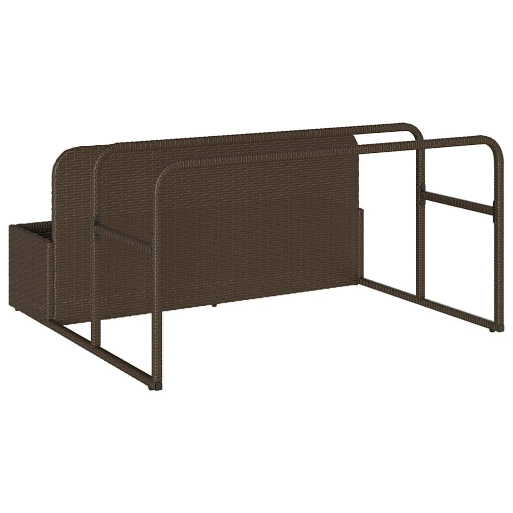 Poolside Float Storage Brown 110x100x57 cm Poly Rattan