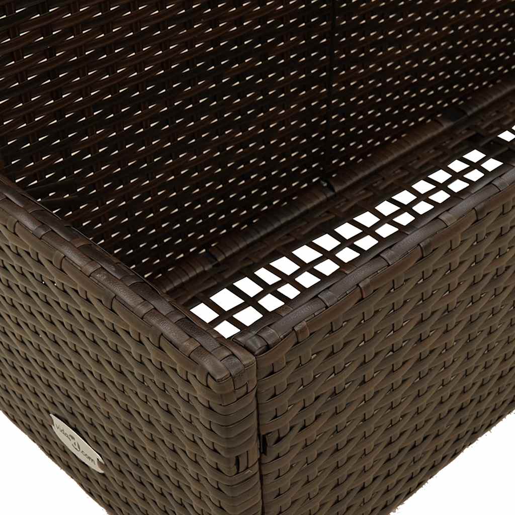 Poolside Float Storage Brown 110x100x57 cm Poly Rattan