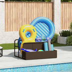 Poolside Float Storage Brown 110x100x57 cm Poly Rattan